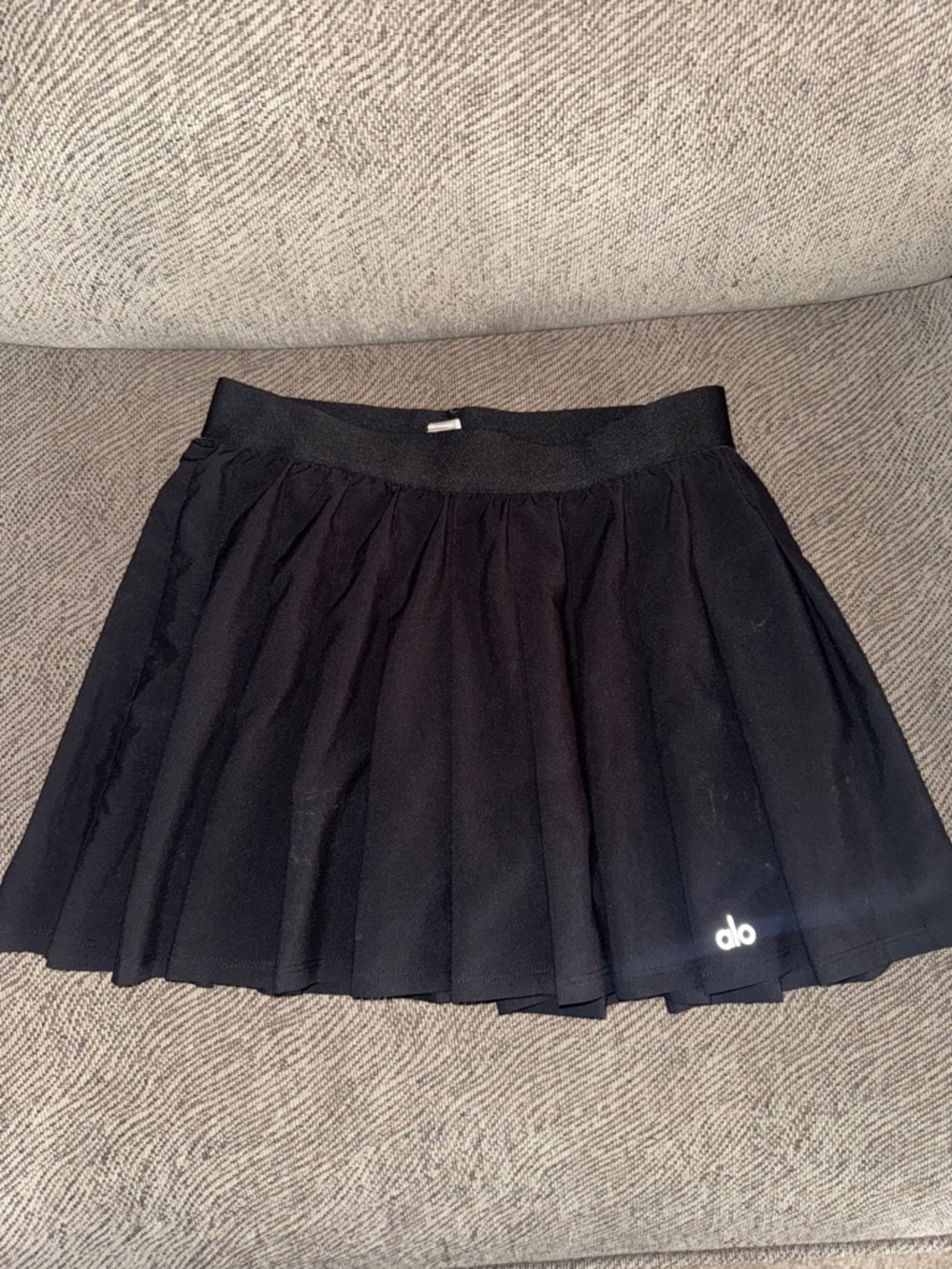 ALO Yoga Black Pleated Skater Skirt